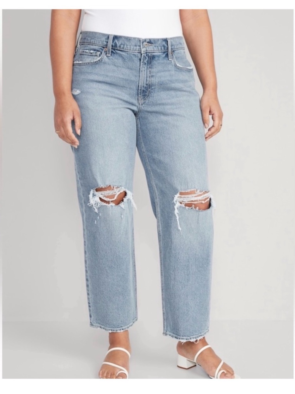 Old Navy Mid-Rise Boyfriend Loose Jeans - Blue - Picture 1 of 7
